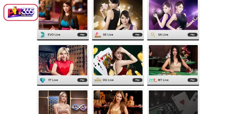 Premium Game Providers at PH365 Live Casino